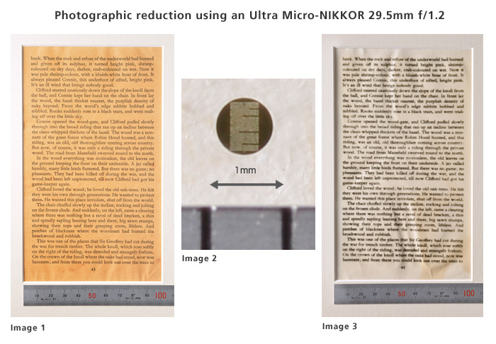 Photographic reduction using an Ultra Micro-NIKKOR 29.5mm f/1.2