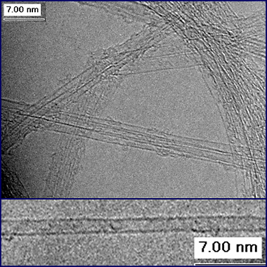Fig.1(a) TEM image of "as-grown" SWCNTs