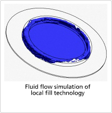 Fluid flow simulation of local fill technology