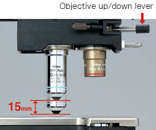 Objective up/down lever
